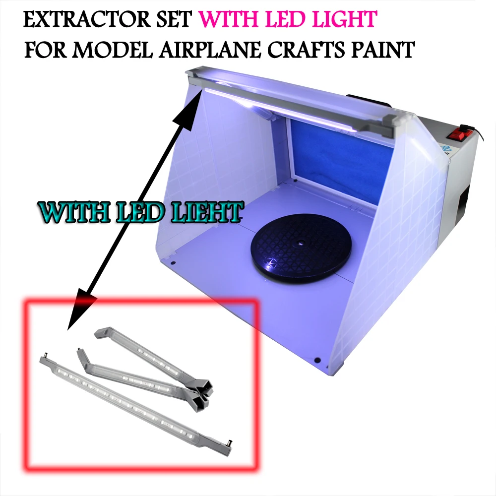  Airbrush Paint Spray Booth,Portable Paint Booth for Airbrushing  W Led Lights Turntable Fans and Filter Hose,Airbrush Spray Booth Kit,for  Model Coloring,Touch-Up Paint,Cake,Spray Painting