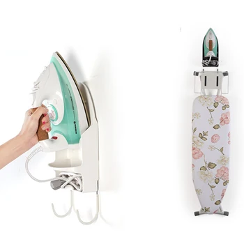 

2 Colors Home Supply Blow Dryer Stand Flat Iron Board Holder Wall Electric Iron Hanger Heat Resistant Iron Shelf for Home Hotel