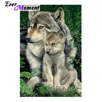

Ever Moment Wolf Animal Diamond Painting 5D DIY Decoration For Home Cross Stitch Picture Mosaic Full Square Drill S2F1452