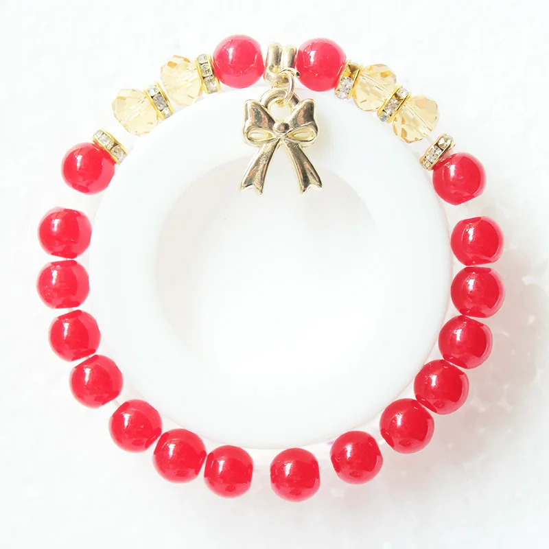 4 bow red beads