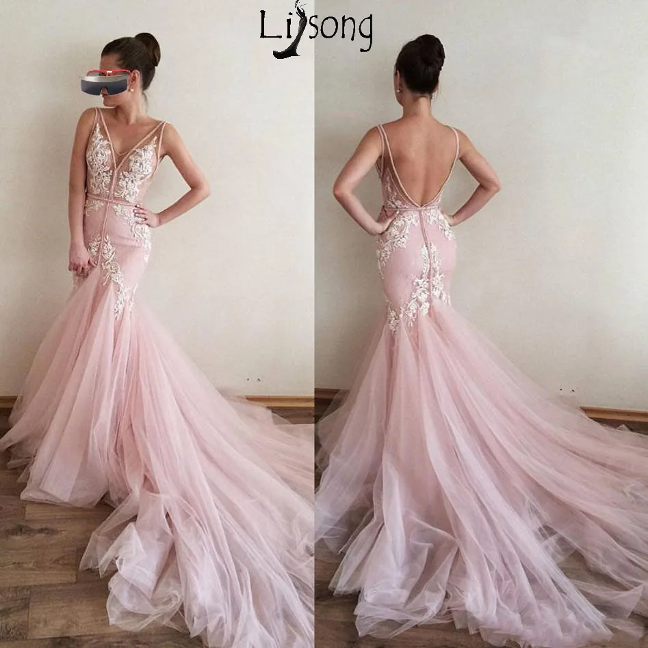 Pink Prom Dress Robe De Soiree Appliques Long Evening Gowns Formal Sexy Evening Dresses Abendkleider Elegant Formal Gowns Free Shipping149