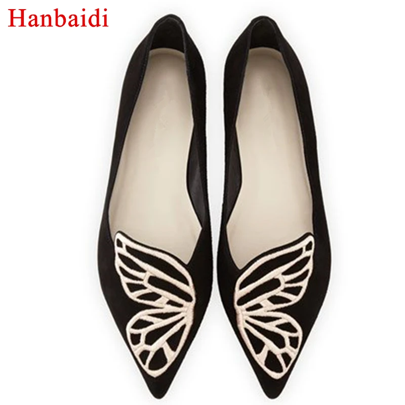 

Hanbaidi Women Spring/Autumn Loafers Fashion Butterfly Pointed Toe Slip On Casual Shoes Runway Gladiator Outfit Footwear Flats