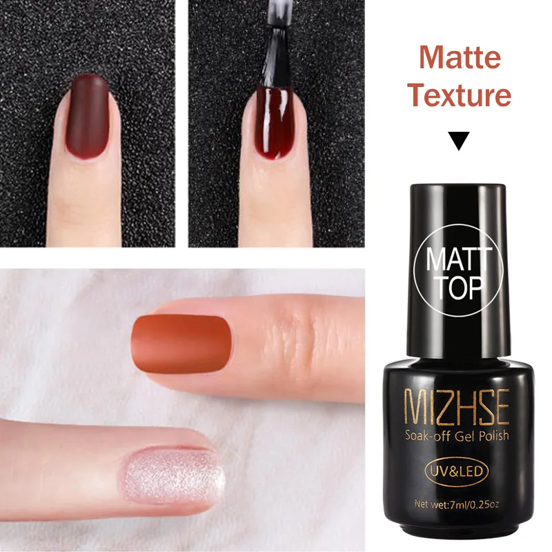 MIZHSE Матовый верхний слой матовый лак для ногтей впитывающий УФ светодиодный