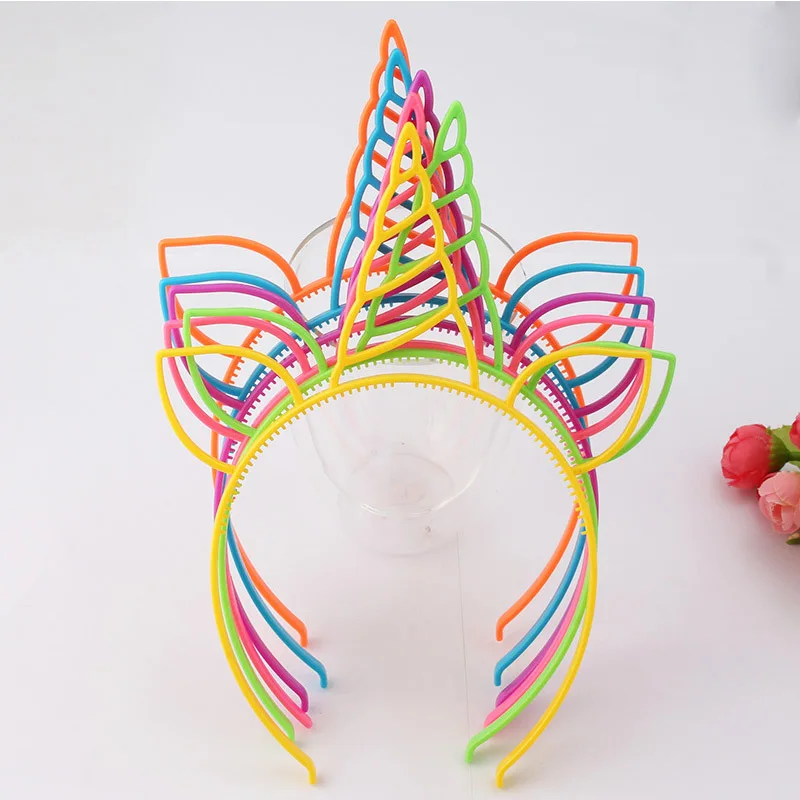 

Candy color unicorn headband hot sale festival antlers ear hairband fashion cat ears hair accessories for women