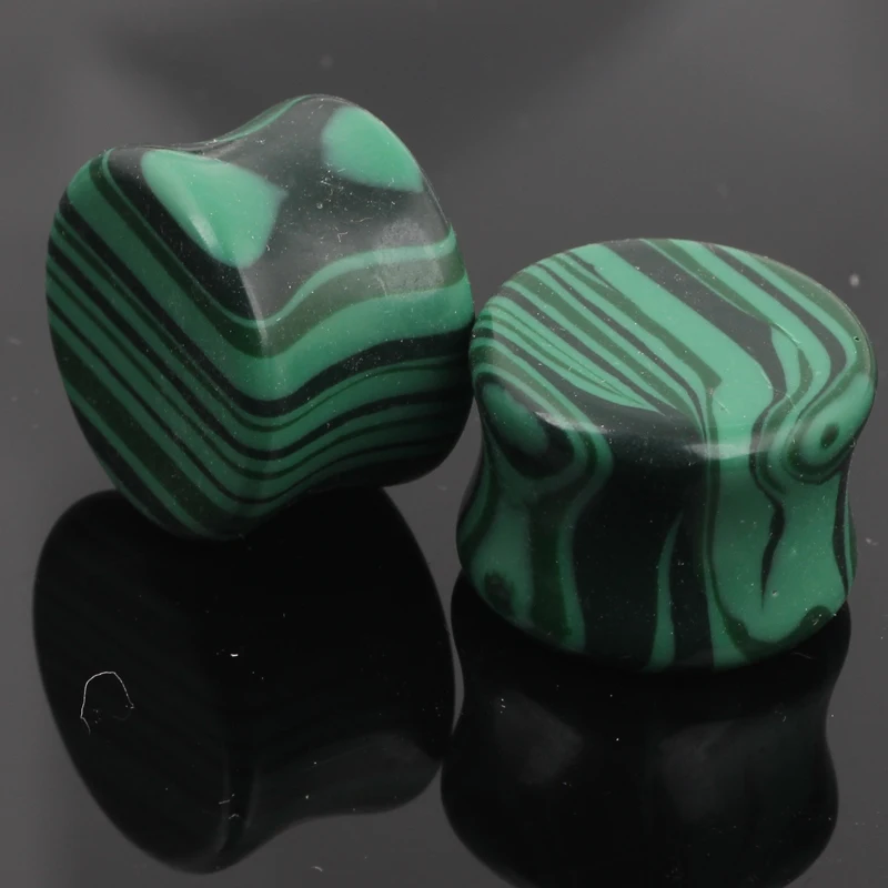 Genuine Opalite Organic Natural Polished Stone Ear Plug or Flesh Tunnel New Peacock stretcher plugs expander body jewelry