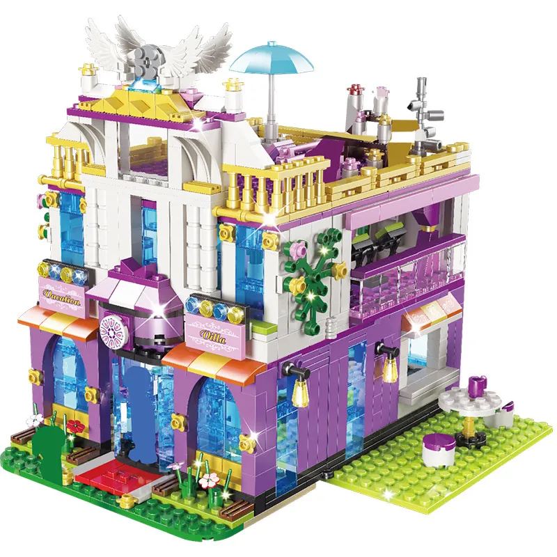 Comprar 961 Uds., casa de lujo privada, bloques de construcción, figuras de amigos legosos, juegos de ladrillos, juguetes educativos para niñas