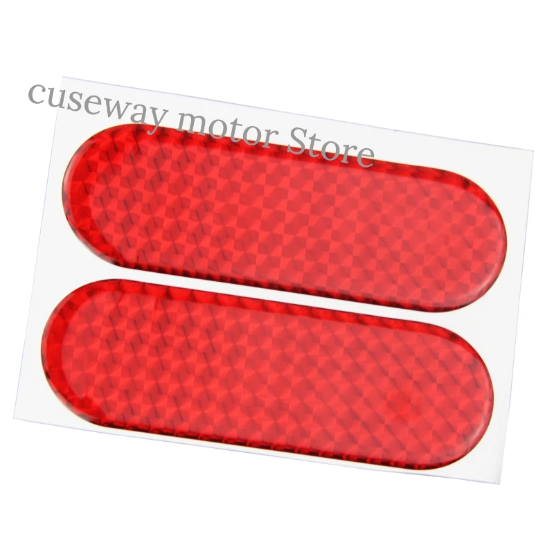 

1 pair 3D Motorcycle Styling Red Reflective Sticker Auto Exterior Reflector Strip Decal Warning Bumper Safety DDD125