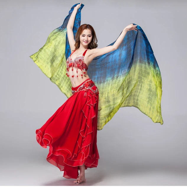 

Stage Performance Prop Tie Dye Light Texture 100% Silk Scarf Women Dance Accessories Silk Veil Belly Dance