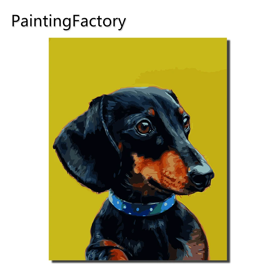 

PaintingFactory hound Painting By Numbers Modern Home Wall Art Acrylic Paint On Canvas Hand Painted Color numbers Dog gift