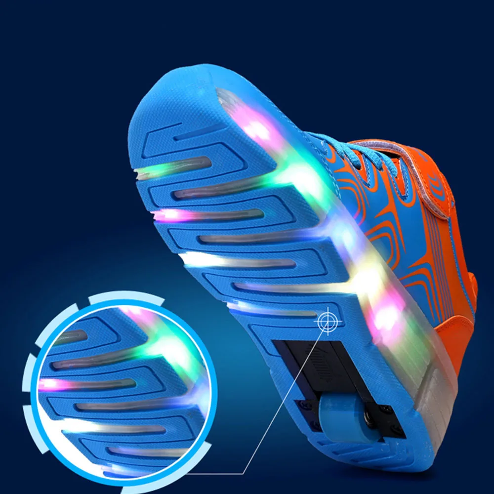 Led Lights Kids Roller Shoes 