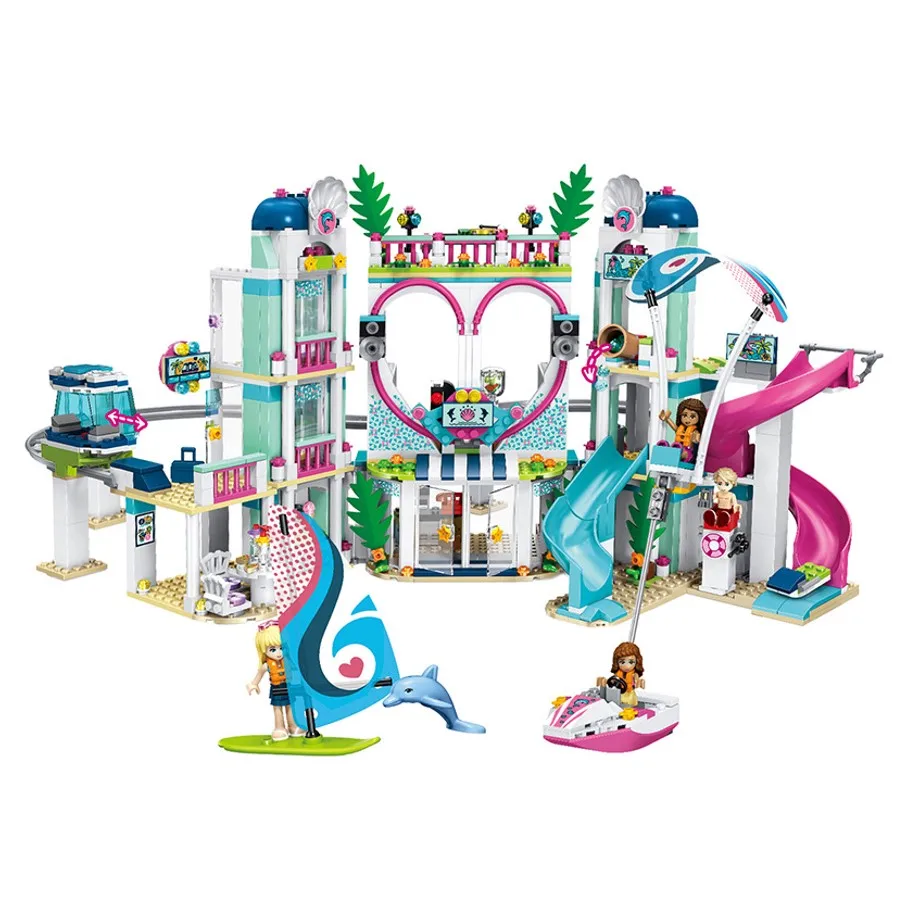 

1039PCS Friends Figures Resort Enlighten Building Blocks Assemble Model Bricks Toys for Girl
