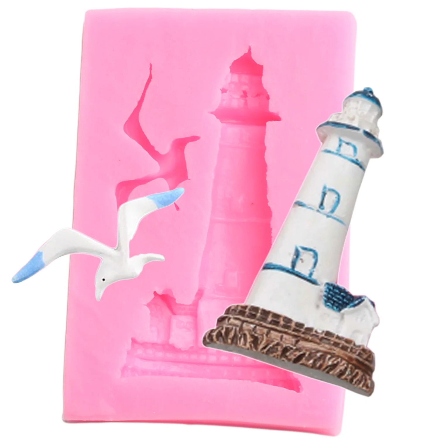 

Lighthouse Bird Silicone Mold Chocolate Candy Molds Polymer Clay DIY Cake Decorating Tools Kitchen Baking Fondant Moulds
