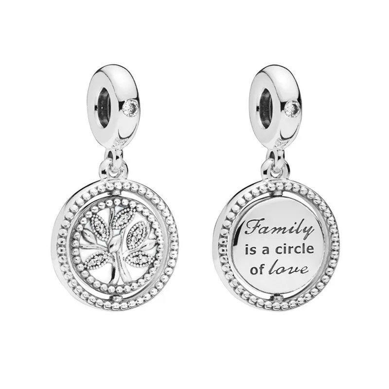 

2019 Mother's Day Spinning Tree of Life Dangle Charm Fits European Pandora Original Bracelet Silver 925 Original Women Berloque.