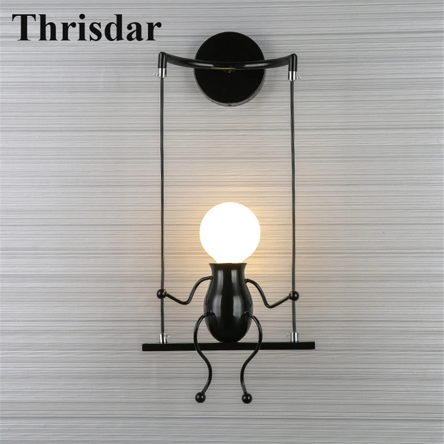 

Thrisdar Novelty LED Wall Light Fixture Cute Cartoon Doll Bedside Wall Lamp Baby Kids Bedroom Nursing Light Indoor Wall Sconces