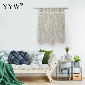 

2pc Wall Tapestry Hanging Bohemian Macrame Curtain Large Wedding Hanging Backdrop Wall Mural Dipdyed Yarn Wall Hanging Tapestry