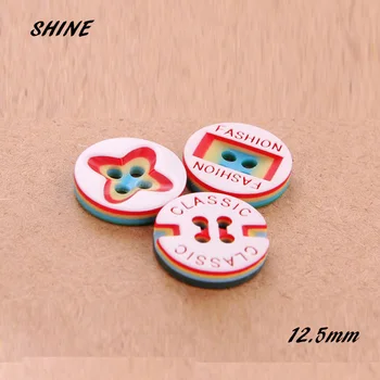 

SHINE Resin Sewing Buttons Scrapbooking Round Multicolor Four Holes Classic Fashion 12.5mm Dia. 50 PCs Costura Botones Decorate