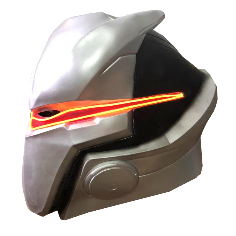 LED Glow Light Fortress Night Game Cos Omega Mask Halloween Festive Cosplay Full Face Mask Latex Decoration Dropshipping