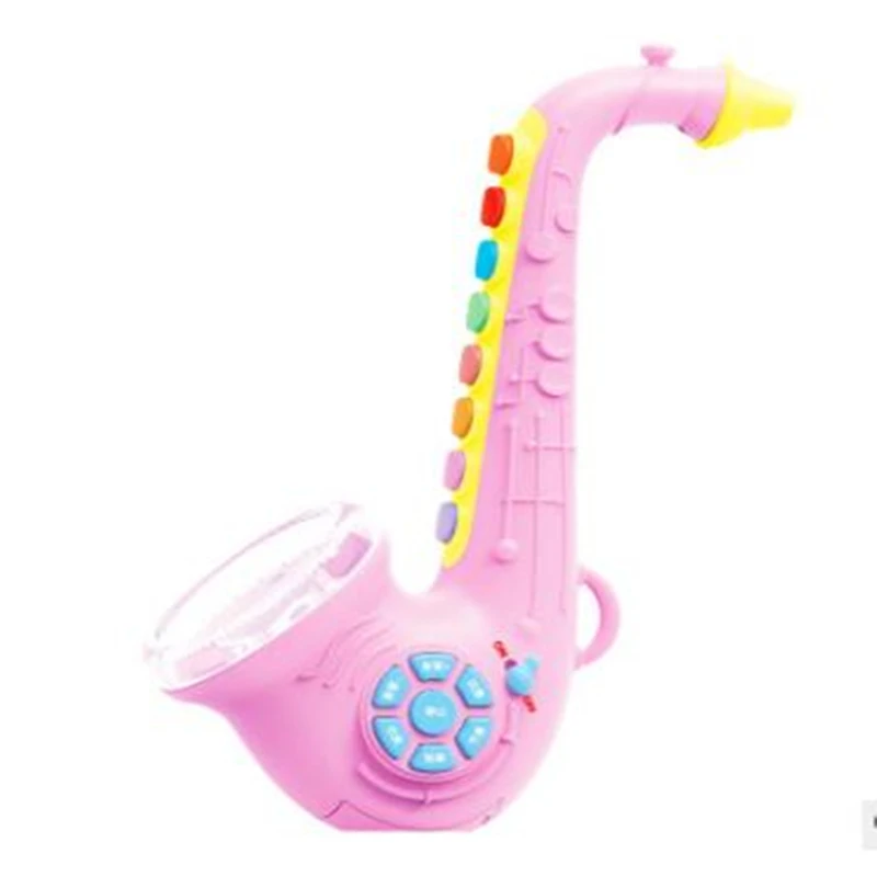 Саксофон, музыка игрушки Детский Рог играть инструмент для начинающих детские игрушки для мальчиков и девочек - Цвет: pink