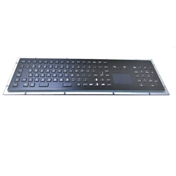 

IP65 Water Resistance Black Industrial Metal Kiosk Keyboard With Touchpad And Function Keys Ruggedized Stainless Steel Keyboard