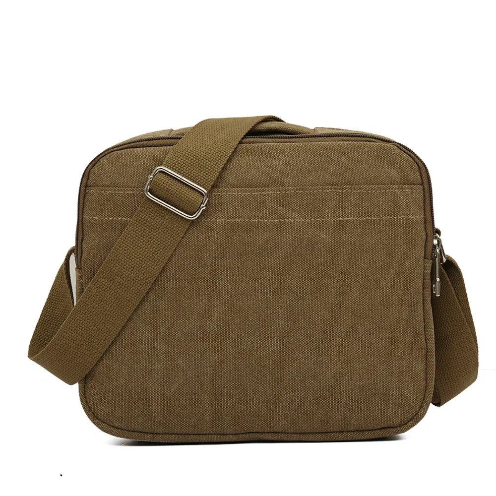 Men Bag Vintage Business Messenger Bags Solid Color Canvas Shoulder Crossbody Bag Male Handbag Bolsa Masculina Sacoche#YL5