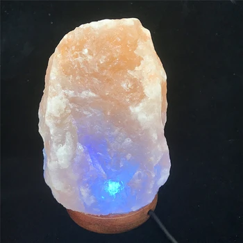 

Natural Hand Carved USB Wooden Base Himalayan Crystal Rock Salt Lamp Air Purifier Night Light S08 Drop ship
