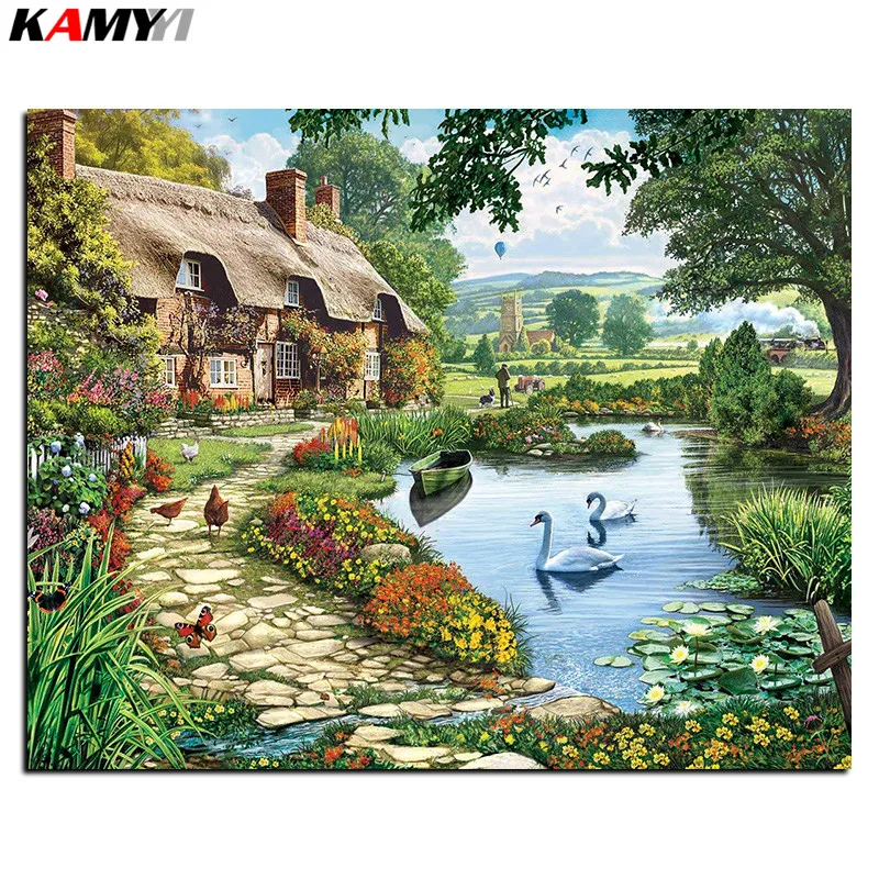 

5D Diy diamond painting cross stitch Country Cottage Full Square Diamond embroidery Needlework Rhinestone Mosaic decor B628