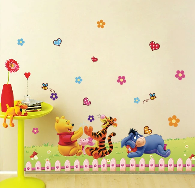 Dibujos Animados Winnie Pooh Baby Home Calcomanias Pegatinas De Pared Para Habitacion De Ninos Bebe Arte De Pared Para Guarderia Diversion Sticker For Kids Room Wall Stickers For Kidswall Sticker Aliexpress
