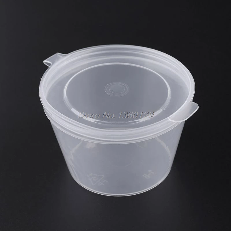 10 шт. одноразовые прозрачные пластиковые чашки для соуса чаши для хранения слизи коробка с крышками 80 мл и Прямая поставка