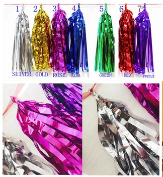 

50pcs/lot 35cm,25cm long 25cm,12cm width Metallic color Tissue Tassel Garland, gold,sliver, blue red, green,used in wedding deco