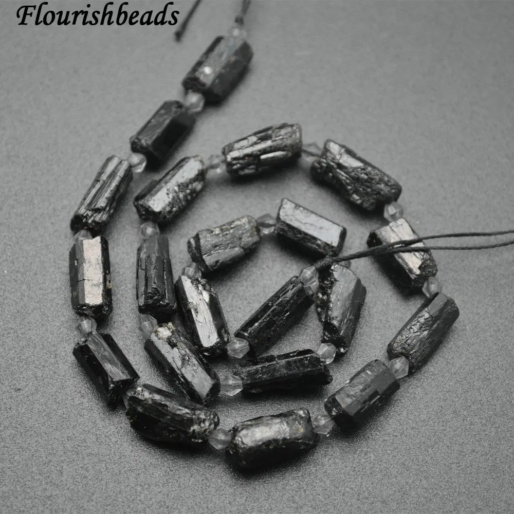 

Natural Rough Black Tourmaline Cylinder Beads