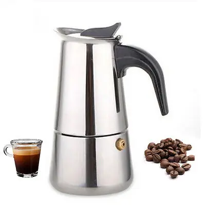  300 ML Stainless Steel Moka Express 6-Cup Coffee Maker Stovetop Espresso Pot 