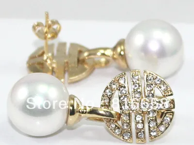 

Free shipping@@Beautiful 12 mm White Southsea Shell Pearl Drop Dangle Earrings AAA Grade 6.10