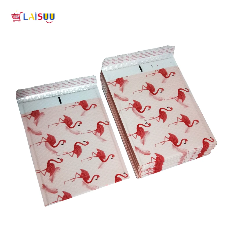 

10pcs/10x13-Inch/260*330mm Pink Flamingo Pattern Poly Bubble Mailer Pink Self Seal Padded Envelopes/mailing bags