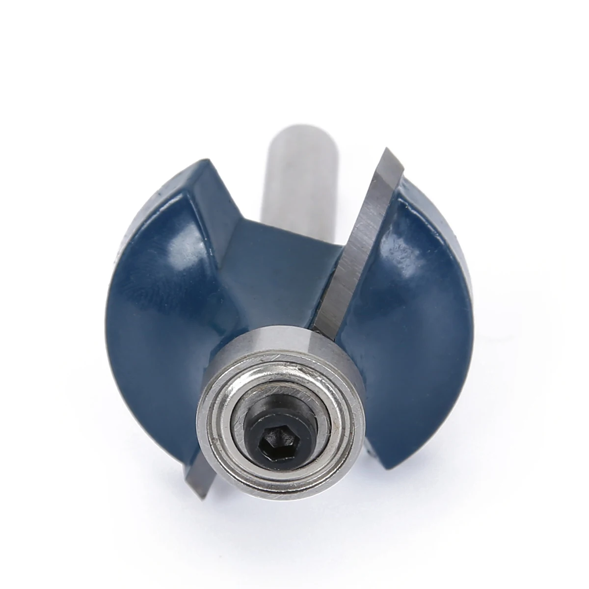 1pc 3/4" Radius 1/4" Shank Router Bit Blue Round Over Woodworking Milling Cutter Cutting Tool