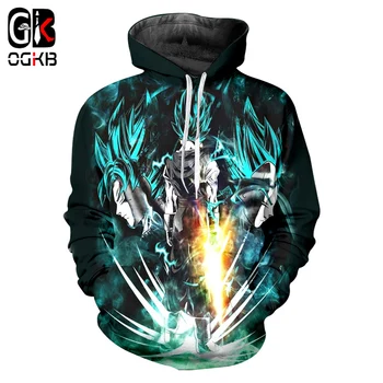 

OGKB 3D Printed Super Saiyan Goku and Vegeta Hoodies Sweatshirts Pullover Long Sleeve Tracksuit Men Hooded Casual Dragon Ball