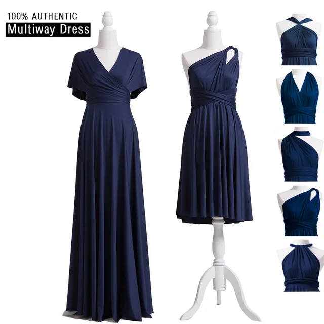 Navy Blue Bridesmaid Dress Infinity Maxi Long Dress Multiway Dress Convertible Wrap Dress With
