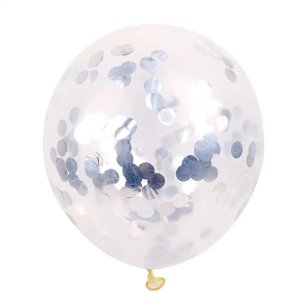 QIFU воздушный шар для дня рождения, детский шар, Свадебный декор, яркий прозрачный воздушный шар, украшение для дня рождения, для взрослых - Цвет: Silver Confetti 10pc