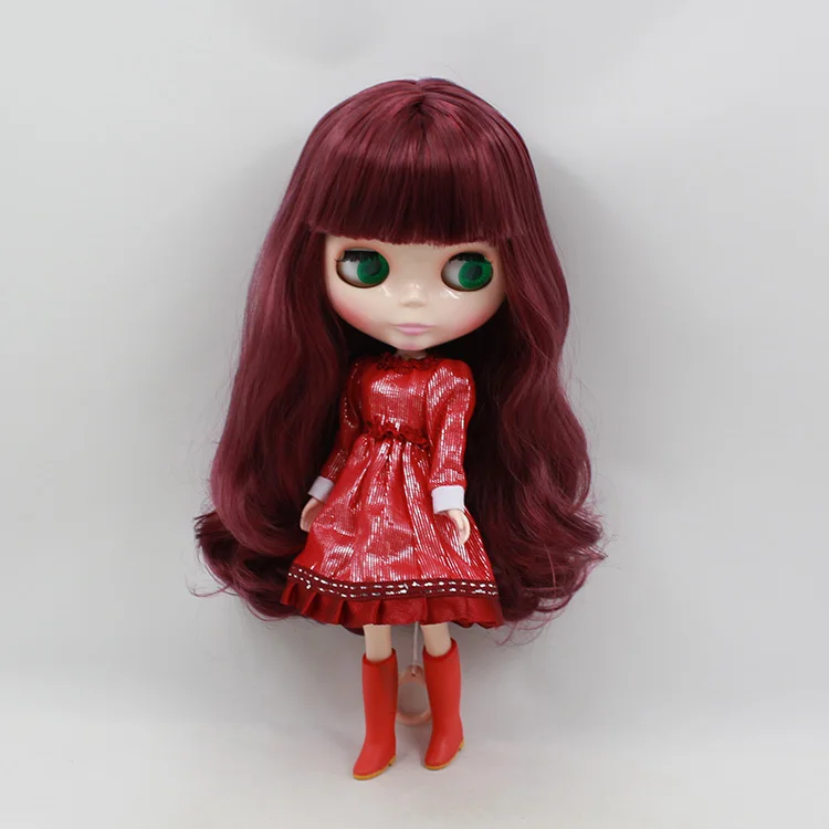 12" Neo Blythe Doll from factory Nude Long Orange mixed color curly hair DIY Toy 