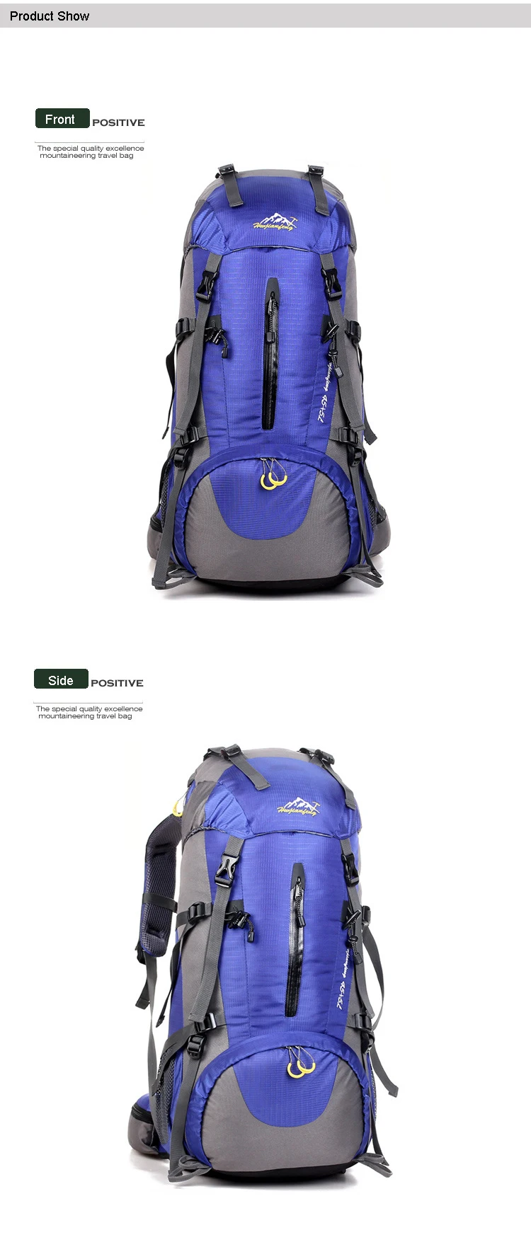 Водонепроницаемый походный рюкзак 50л, спортивная сумка для женщин и мужчин, походная сумка для альпинизма, рюкзак для альпинизма