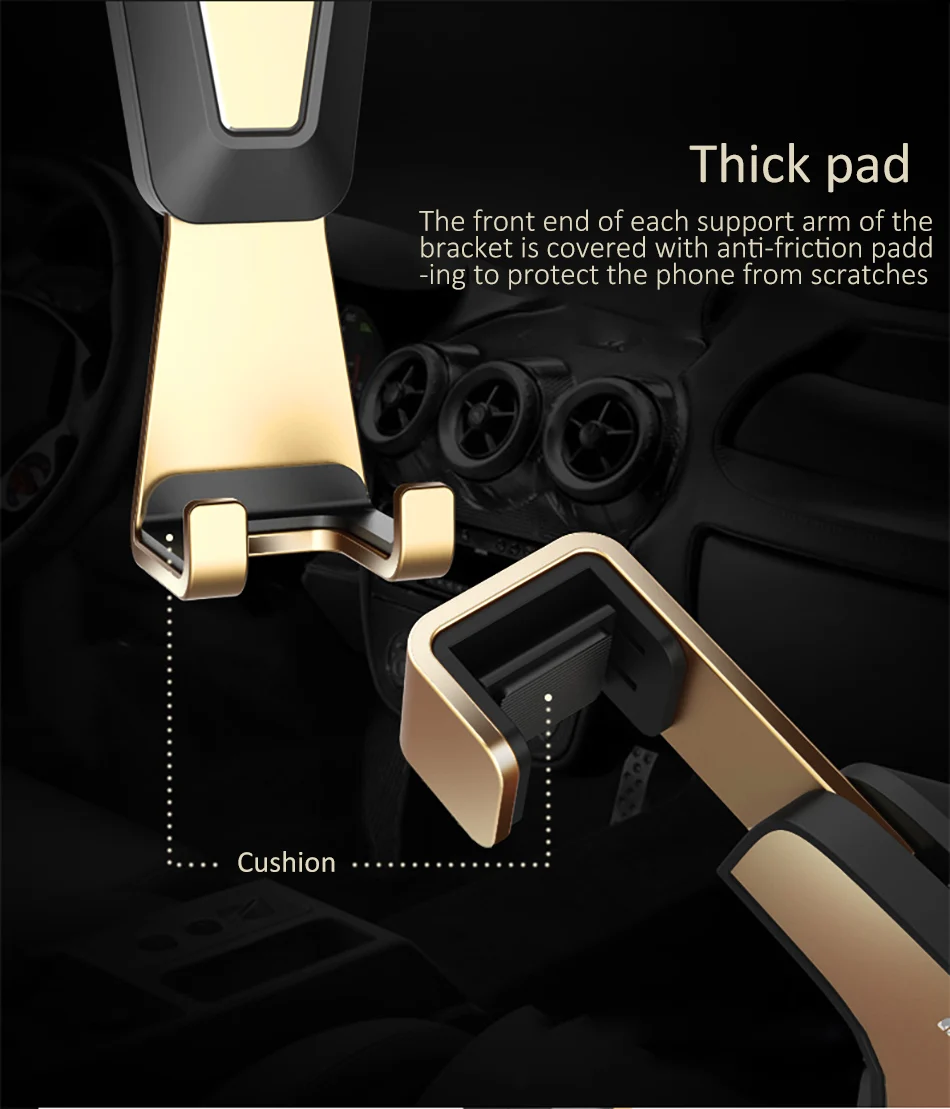 Aluminum Gravity Car Phone Holder Stand Air Vent 360 Degree Rotation For Huawei P20 iphone X 8 GPS Mobile Phone Support Bracket (9)