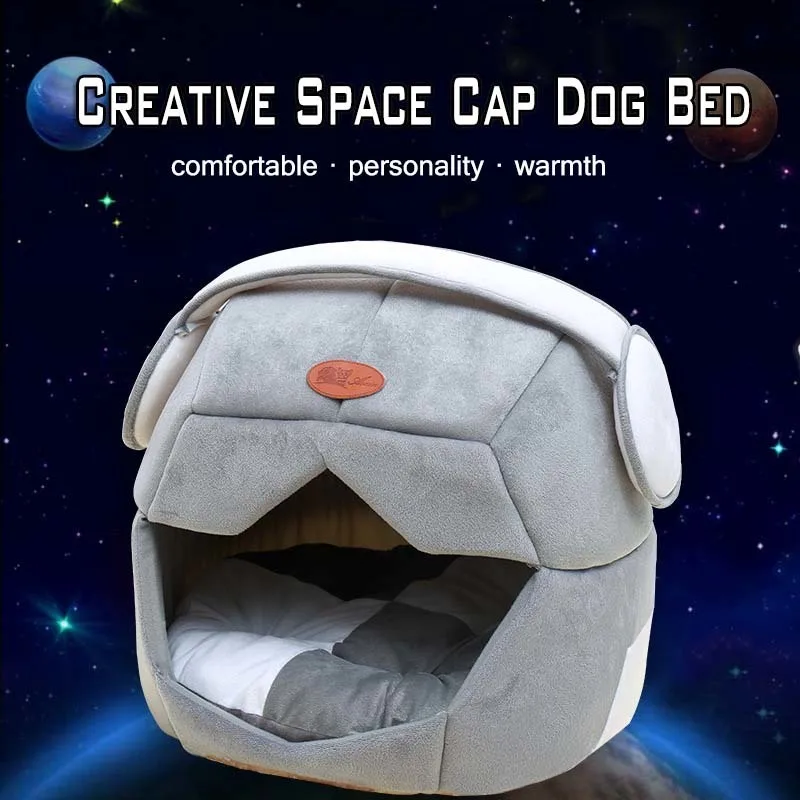 KIMHOME PET Cute Dog Beds For Smal Dogs All Seasons Cotton Creative Space Cap Dog Beds For Medium Dogs Cats Dual Dog House S-L