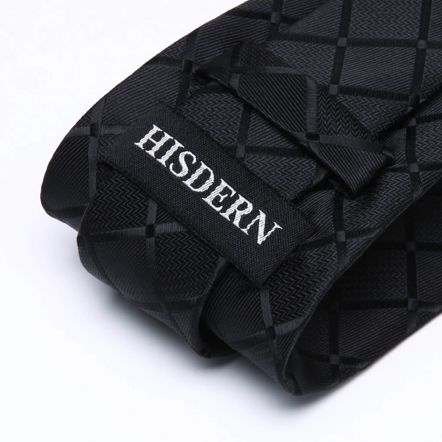 Party Wedding Classic Pocket Square Tie TC442L8S Black Check 3.4
