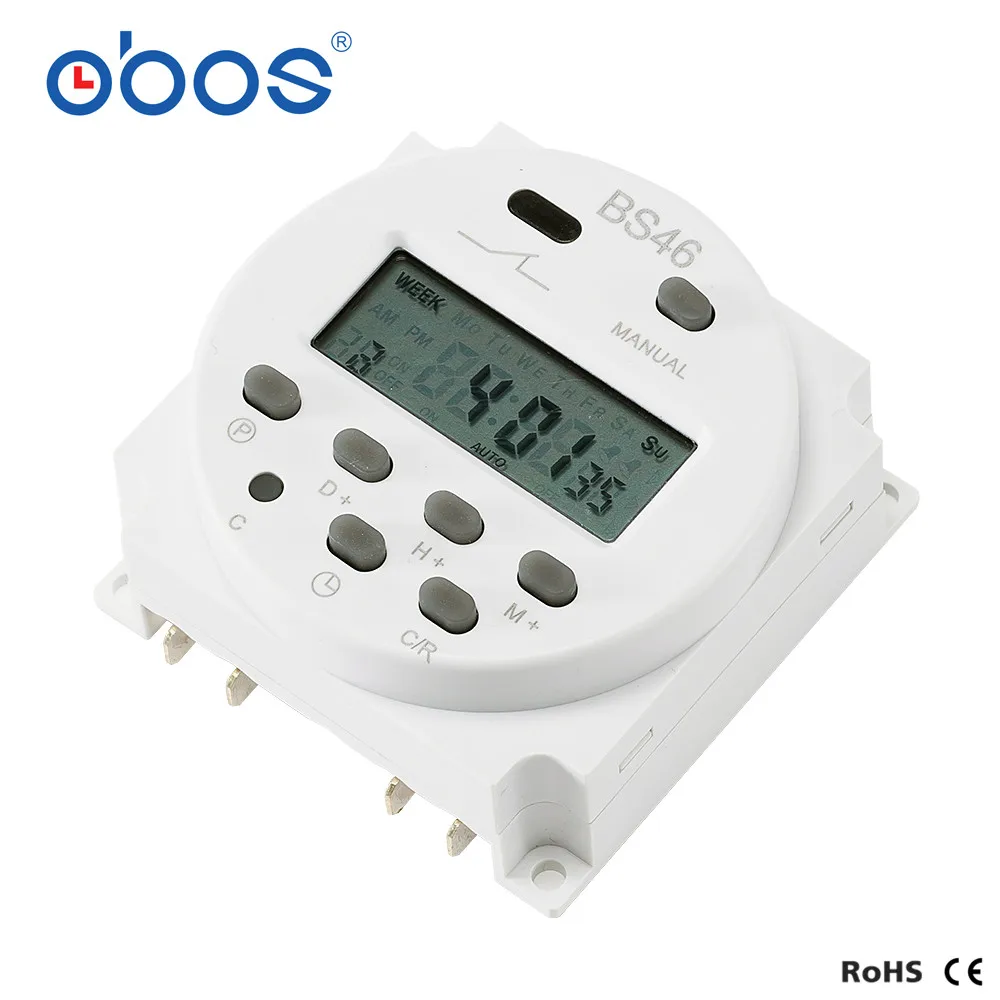 OBOS CN101A AC 220 В 230 в 240 В цифровой ЖК-дисплей таймер питания программируемый реле времени 16A таймеры CN101 таймер DC12V DC24V