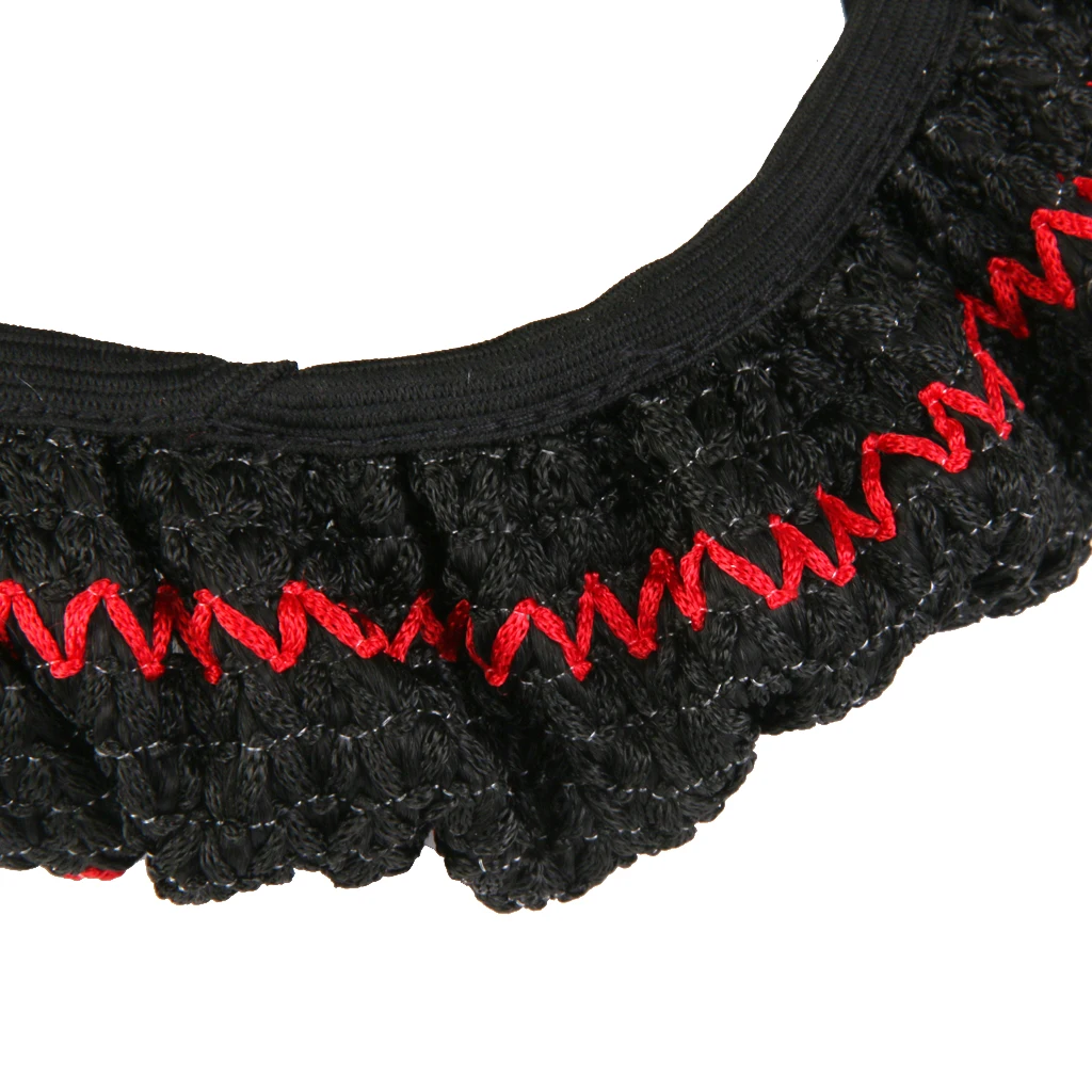 High Quality Comfortable Non-slip Ice Silk Car Steering Wheel Cover Vehicle Grips Skin Glove For 38cm Steering wheel Black 
