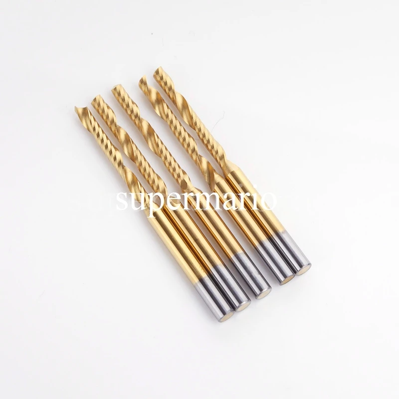 New Style 5x 1/8'' Titanium N2 Coated Carbide One Single Flute