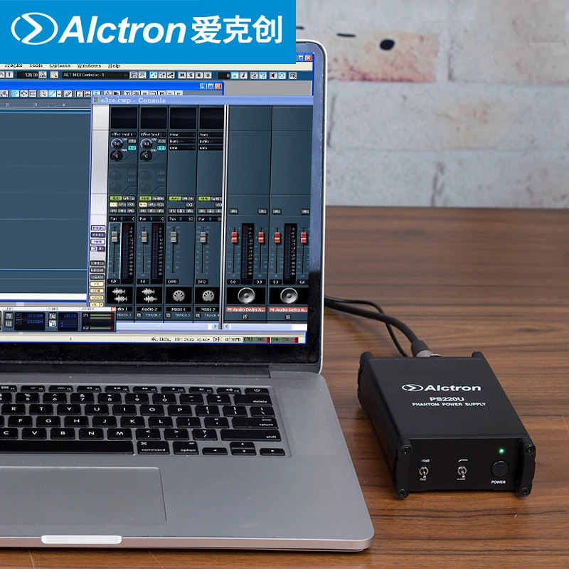 Alctron PS220U 48 В фантомный источник питания переключатель шумоподавления питание от разъема USB с компьютером для конденсаторного микрофона