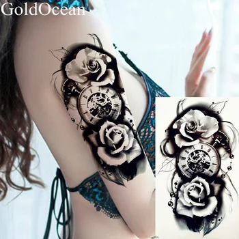 

25 Design Temporary Rose Clock Tattoo Stickers Bracelet Arm Chains Tatoos Waterproof Fake Sexy Body Art Tattoo Self Adhesive Leg