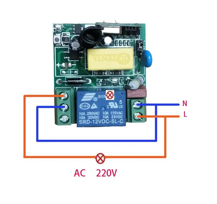 Универсальный RF 220 v 1 ch Радио 10A реле беспроводной пульт дистанционного управления переключатель света приемник передатчик 433 МГц