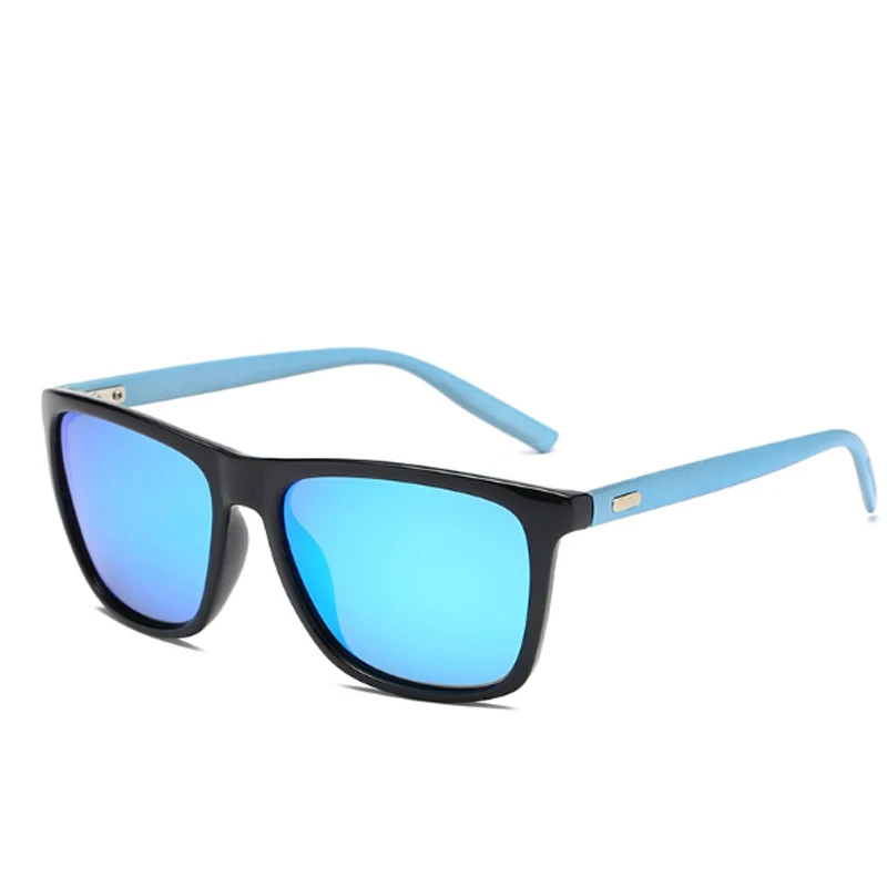 LeonLion поляризационные солнцезащитные очки мужские брендовый дизайн, квадратные очки UV400 Солнцезащитные очки для вождения Oculos De Sol Gafas TAC - Цвет линз: Black Blue