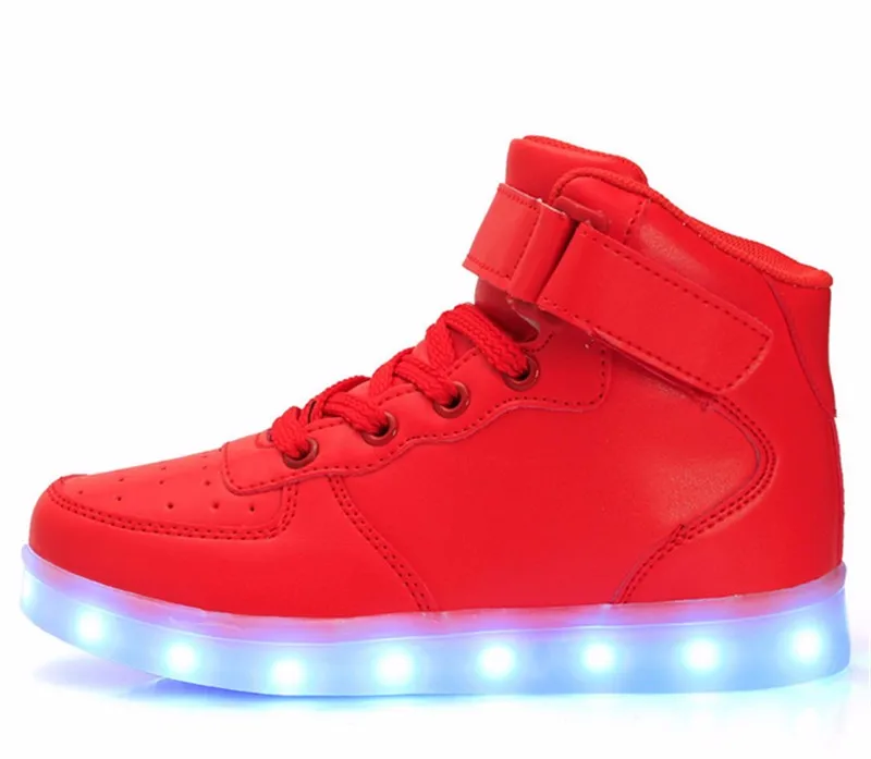 Дети Спортивная обувь Обувь для мальчиков Обувь для девочек детей зарядка через USB светящиеся кроссовки светодиод загорается Обувь